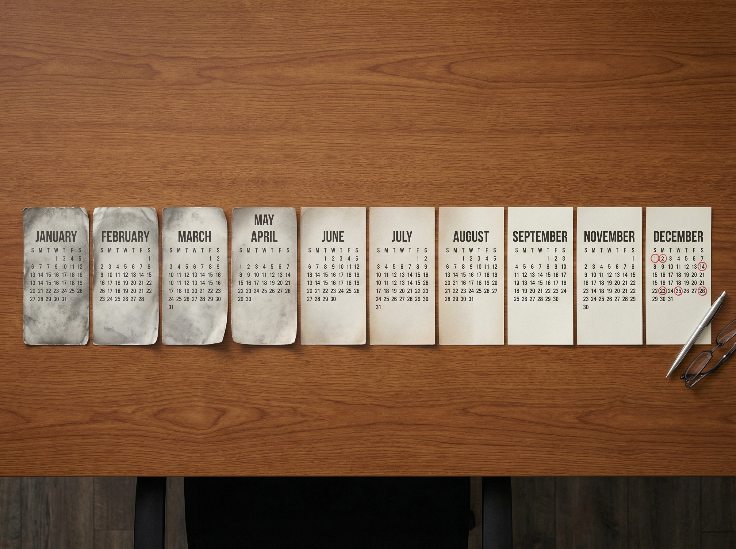 Calendar showing 24-month timeline