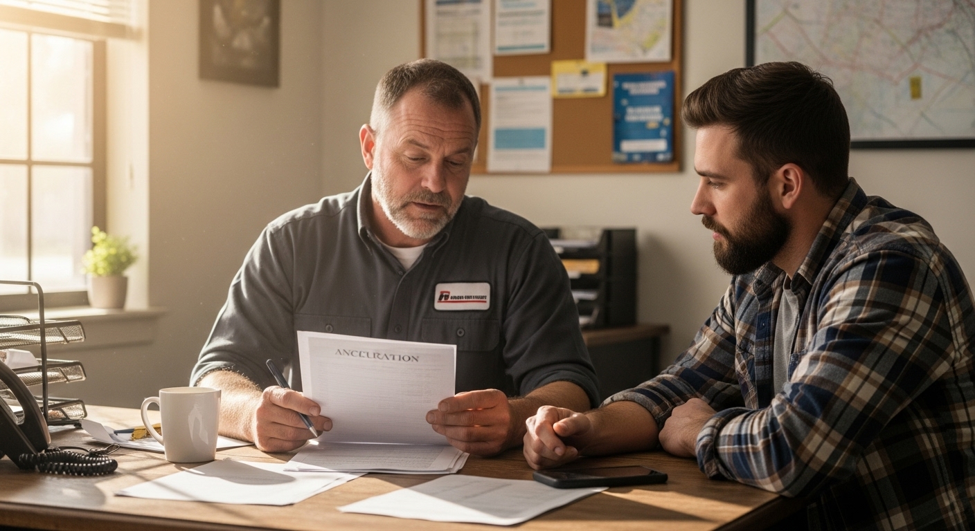 Fleet managers reviewing driver applications